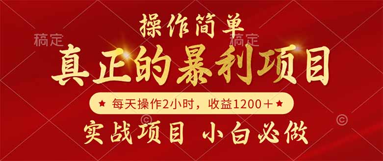 真正的暴利项目，操作简单，每天收益1200＋，自己做老板-hl998
