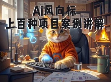 Ai风向标-附100种项目案例玩法-0基础小白到大神ai视频商业应用教学-hl998