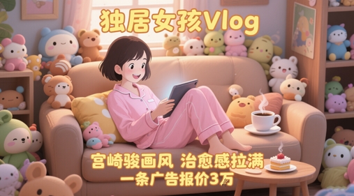 单个账号涨粉71W！用AI制作独居女孩Vlog，宫崎骏画风，治愈感拉满，一条广告报价3W-hl998