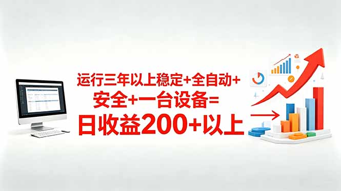 三年以上稳定+全自动+安全+一台设备=日收益200+-hl998