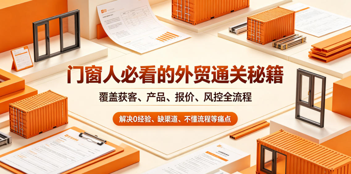 门窗人必看的外贸通关秘籍，块覆盖获客、产品、报价、风控全流程，解决0经验、缺渠道、不懂流程等痛点-hl998