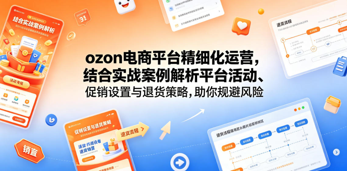 ozon电商平台精细化运营，结合实战案例解析平台活动、促销设置与退货策略，助你规避风险、提升销量-hl998