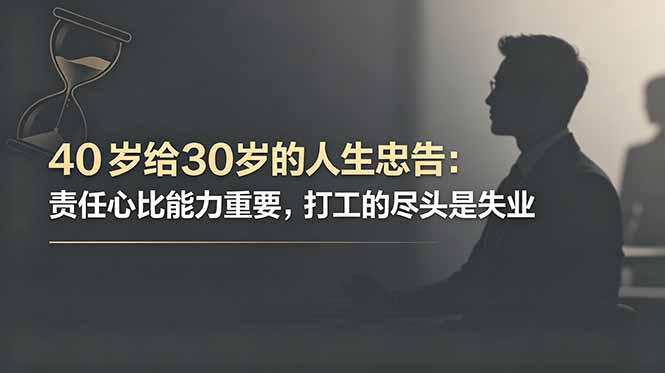 付费文章：40岁给30岁的人生忠告：责任心比能力重要，打工的尽头是失业-hl998