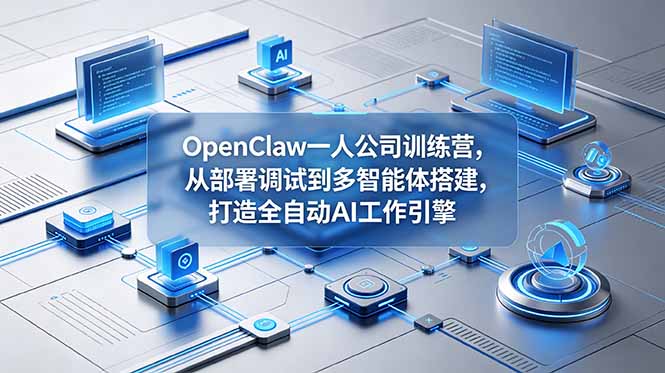 OpenClaw 一人公司训练营，从部署调试到多智能体搭建，打造全自动 AI 工作引擎-hl998
