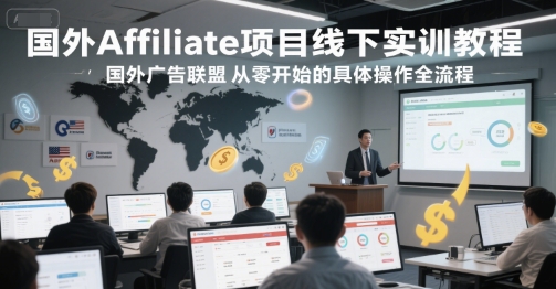 国外Affiliate项目线下实训教程，国外广告联盟从零开始的具体操作全流程-hl998