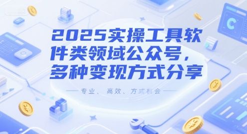 2025实操工具软件类领域公众号，多种变现方式分享-hl998