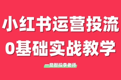 李老师·小红书运营投流，0基础实战教学(更新)-hl998