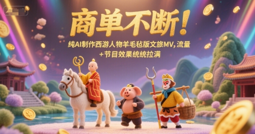 商单不断！纯AI制作西游人物羊毛毡版文旅MV，流量+节目效果统统拉满-hl998