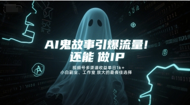 AI鬼故事引爆流量，还能做IP，视频号多渠道收益单日1k+，小白副业、工作室放大的最佳选择-hl998
