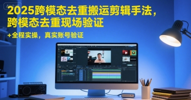 2025跨模态去重搬运剪辑手法，跨模态去重现场验证 +全程实操，真实账号验证-hl998