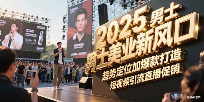 2025男士美业新风口，趋势定位加爆款打造，短视频引流直播促销-hl998