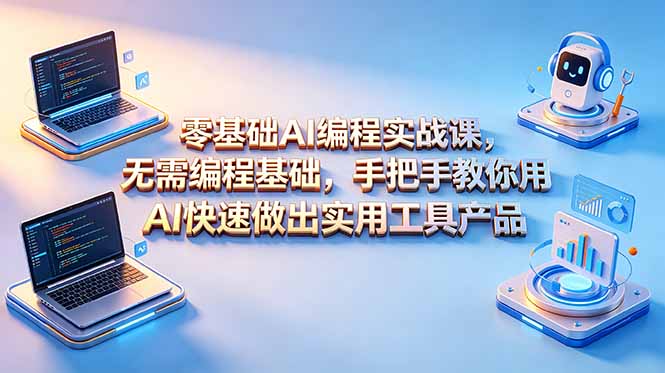 零基础AI编程实战课-更新，无需编程基础，手把手教你用AI快速做出实用工具产品-hl998