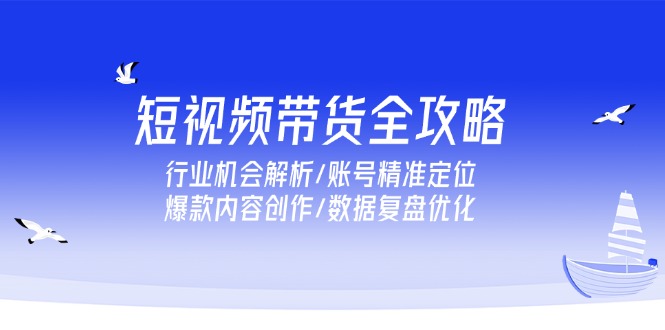 短视频带货全攻略，行业机会解析/账号精准定位/爆款内容创作/数据复盘优化-hl998