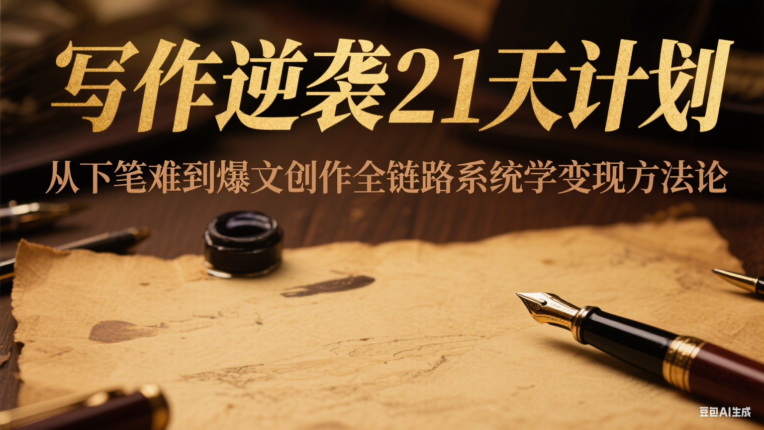 写作逆袭21天计划：从下笔难到爆文创作全链路系统学变现方法论-hl998