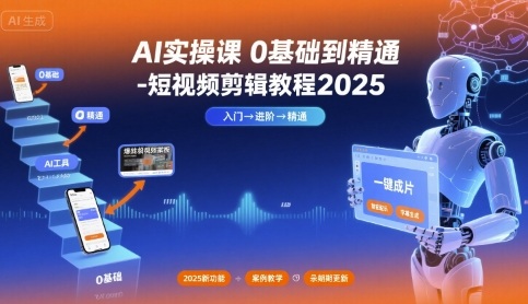 AI实操课0基础到精通-短视频剪辑教程2025-hl998