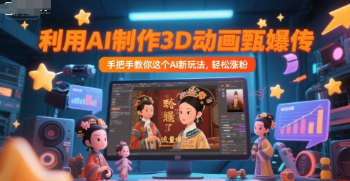 利用AI制作3D动画甄嬛传，流量爆了，手把手教你这个AI新玩法，轻松涨粉-hl998