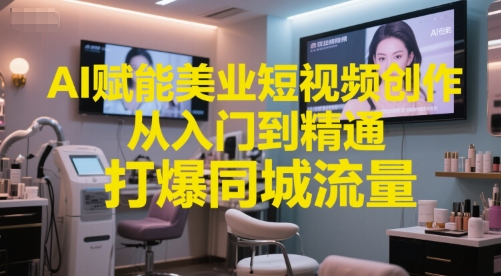 AI赋能美业短视频创作，从入门到精通，打爆同城流量，超级AI工具短视频实操落地-hl998