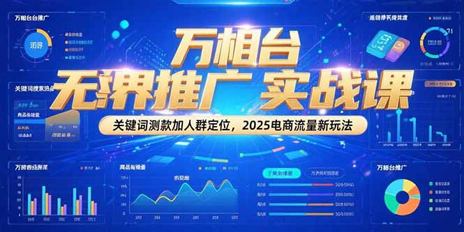 万相台无界推广实战课，关键词测款加人群定位，2025电商流量新玩法-hl998