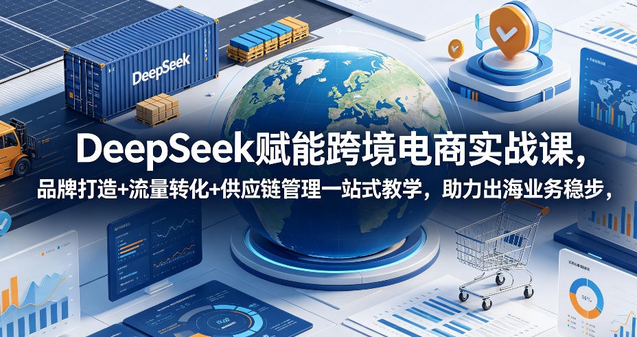 DeepSeek赋能跨境电商实战课，品牌打造+流量转化+供应链管理一站式教学，助力出海业务稳步发展-hl998
