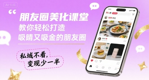 朋友圈美化课堂，教你轻松打造，吸睛又吸金的朋友圈，私域不看，变现少一半-hl998