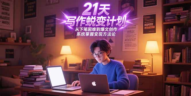 21天写作蜕变计划，从下笔困难到爆文创作，系统掌握变现方法论-hl998
