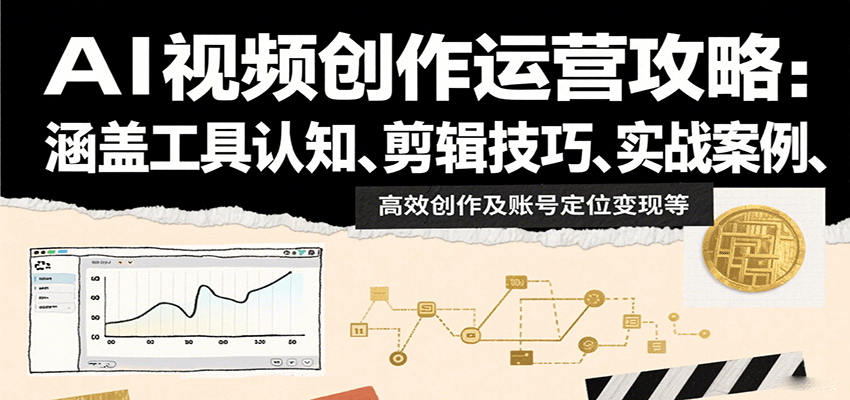 AI视频创作运营攻略：涵盖工具认知、剪辑技巧、实战案例、高效创作及账号定位变现等-hl998
