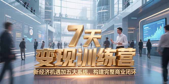 7天咨询师变现训练营，新经济机遇加五大系统，构建完整商业闭环-hl998
