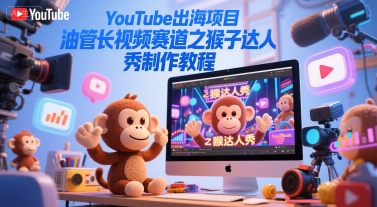 YouTube出海项目，油管长视频赛道之猴子达人秀制作教程-hl998