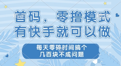 首码零撸项目，有快手就可以做，每天业务时间搞个几张不是问题【揭秘】-hl998