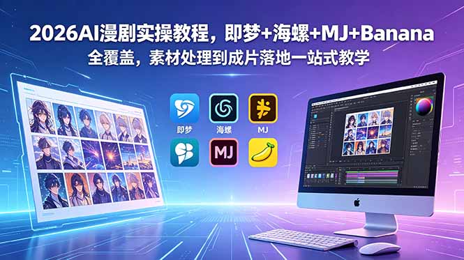 2026AI漫剧实操教程，即梦+海螺+MJ+Banana全覆盖，素材处理到成片落地一站式教学-hl998