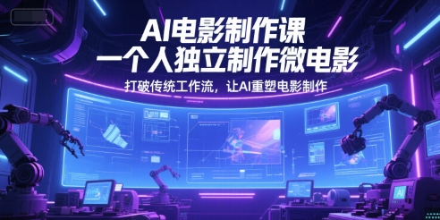 AI电影制作课，一个人独立制作微电影，打破传统工作流，让AI重塑电影制作-hl998