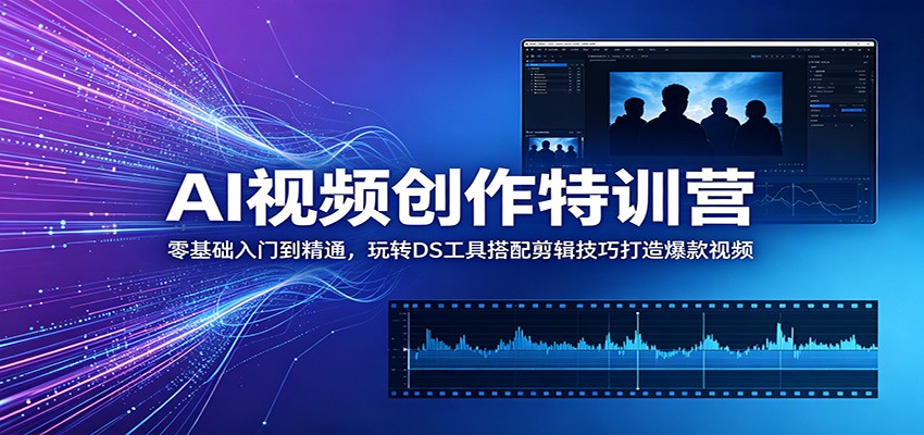 AI视频创作特训营：零基础入门到精通，玩转DS工具搭配剪辑技巧打造爆款视频-hl998