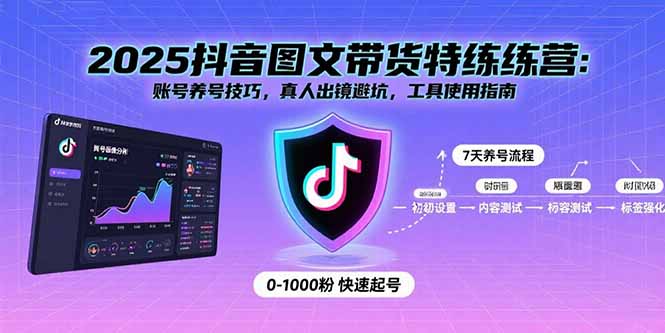 2025抖音图文带货特练营：账号养号技巧，真人出镜避坑，工具使用指南-hl998