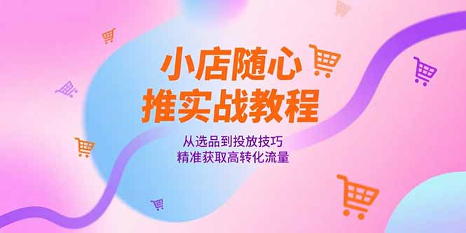 小店随心推实战教程，从选品到投放技巧，精准获取高转化流量-hl998