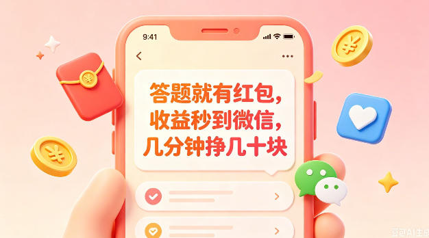 答题就有红包，收益秒到微信，几分钟挣几十块，学生党上班族宝妈都可以玩【揭秘】-hl998
