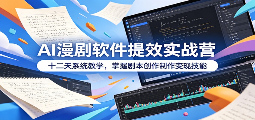 AI漫剧软件提效实战营：十二天系统教学，掌握剧本创作制作变现技能-hl998