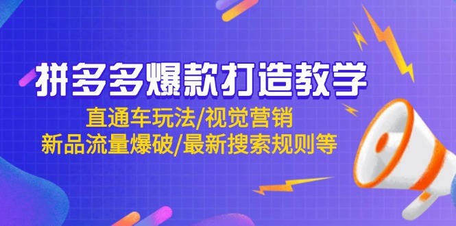 拼多多爆款打造教学：直通车玩法/视觉营销/新品流量爆破/最新搜索规则等-hl998