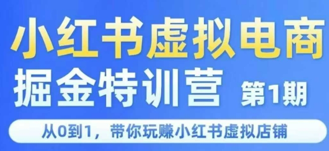 小红书虚拟电商掘金特训营第1期，从0到1，带你玩转小红书虚拟店铺-hl998