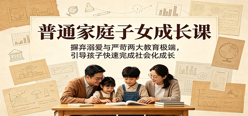 普通家庭子女成长课：摒弃溺爱与严苛两大教育极端，引导孩子快速完成社会化成长-hl998