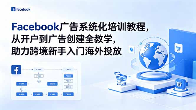Facebook广告系统化培训教程，从开户到广告创建全教学，助力跨境新手入门海外投放-hl998