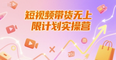 短视频带货无上限计划实操营，新人短视频带货工具流养号破播文案运营篇课程-hl998