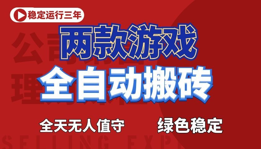 游戏全自动打金项目，日入1000+，长久稳定！-hl998