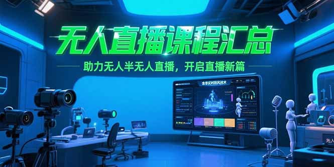 无人直播课程汇总，含非实时防风技术，助力无人半无人直播，开启直播新篇-hl998