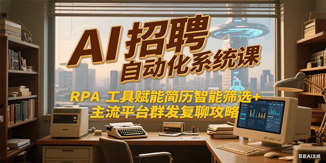AI招聘自动化系统课，RPA工具赋能简历智能筛选+主流平台群发复聊全攻略-hl998