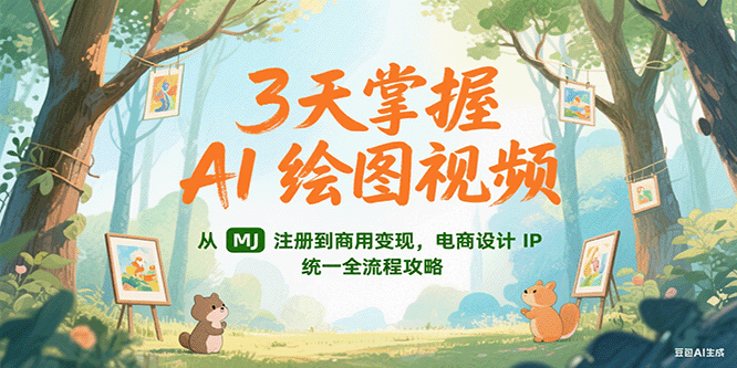 3天掌握AI绘图视频，从MJ 注册到商用变现，电商设计IP统一全流程攻略-hl998