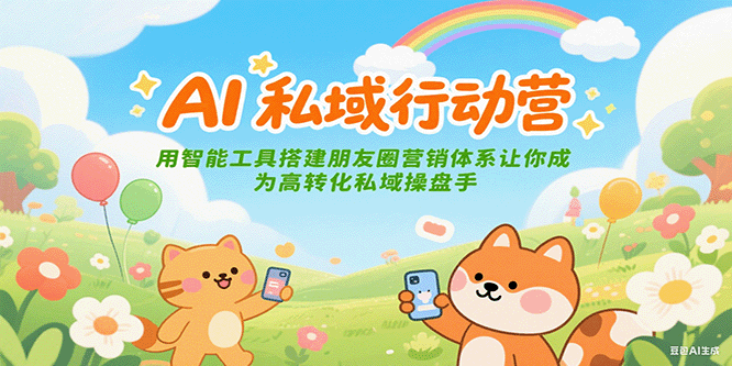 AI私域行动营：用智能工具搭建朋友圈营销体系让你成为高转化私域操盘手-hl998