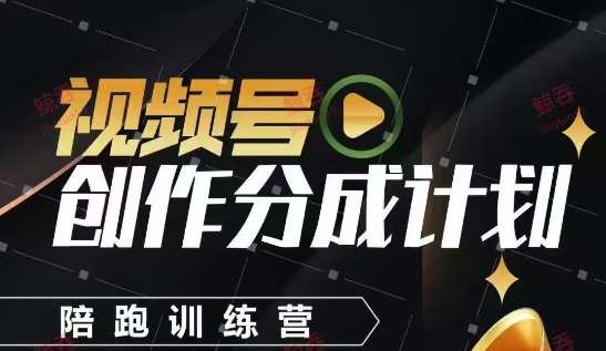视频号创作分成计划陪跑训练营，手把手教会你如何制作视频，细水长流型项目-hl998