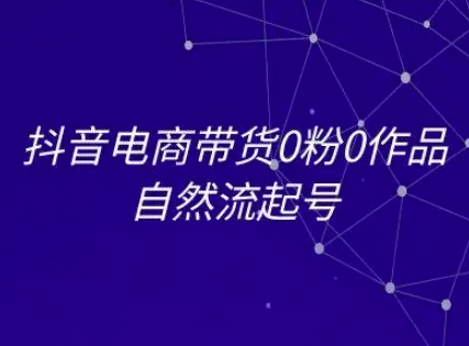 抖音电商带货0粉0作品自然流起号，抖音电商教程-hl998