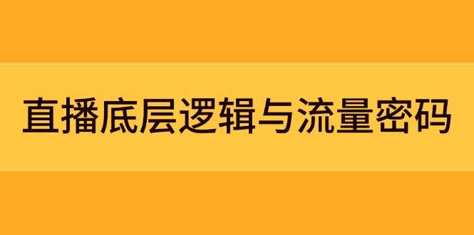 直播底层逻辑与流量密码：定位模型+案例拆解，急速流承接与数据优化全攻略-hl998
