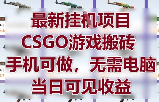 最新挂G项目，CSGO游戏搬砖，手机可做，无需电脑，当日见收益【揭秘】-hl998